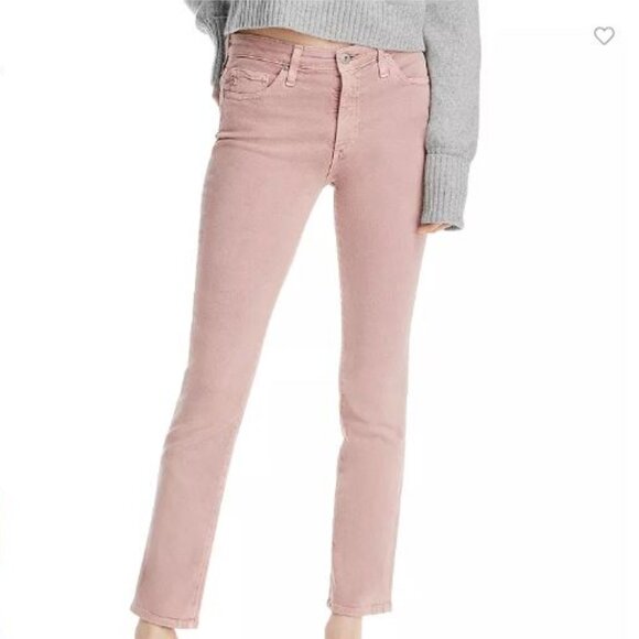 Ag Adriano Goldschmied Denim - AG The Prima Crop Mid Rise Cigarette Crop Jeans in Rose Blush Size 27R